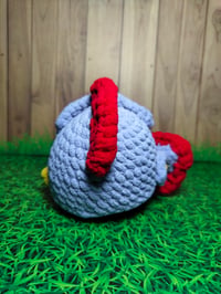 Image 3 of Amigurumi Chicken in Knight Costume - Chunky Chenille Yarn (Pre-Order)