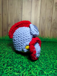 Image 4 of Amigurumi Chicken in Knight Costume - Chunky Chenille Yarn (Pre-Order)