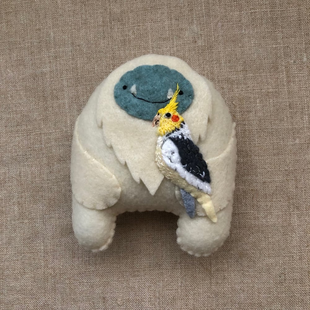 Image of CUSTOM yeti/sasquatch with custom pet/favorite thing ornaments // COMING SOON