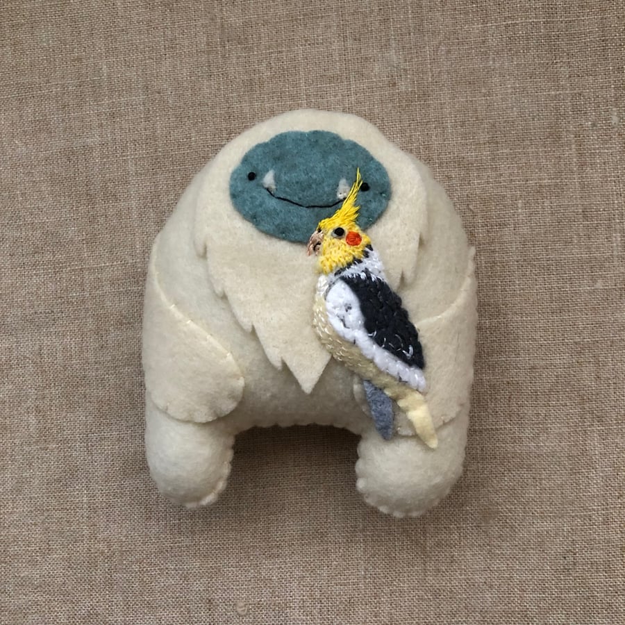 Image of CUSTOM yeti/sasquatch with custom pet/favorite thing ornaments // COMING SOON