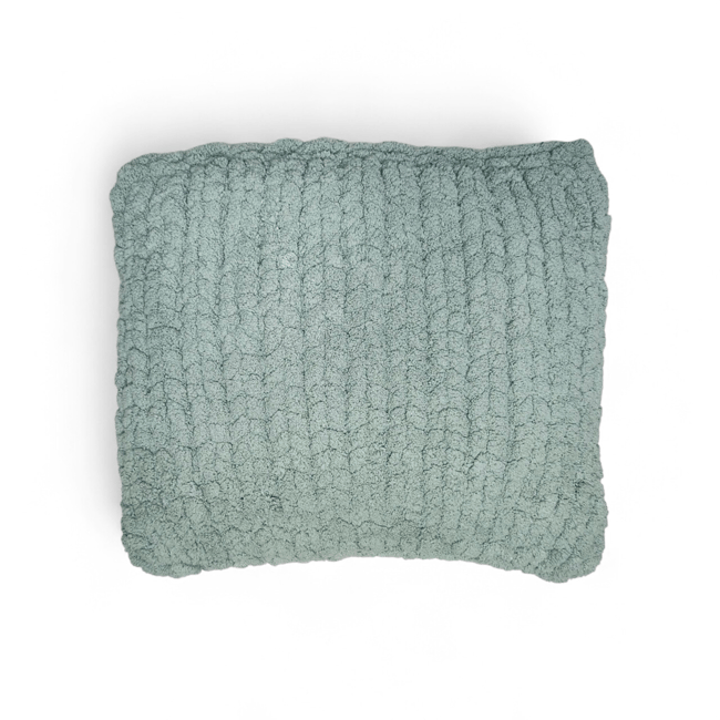 Chunky Knit Square Pillow | Smoky green