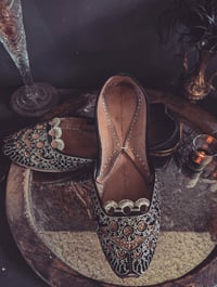 Image 2 of Black & Gold slippers 