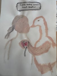 Original: Goose holds woman's heart together