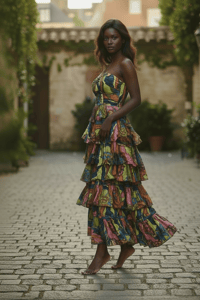 Image 1 of FARM Rio- "Tropical Babados" Mid Dress