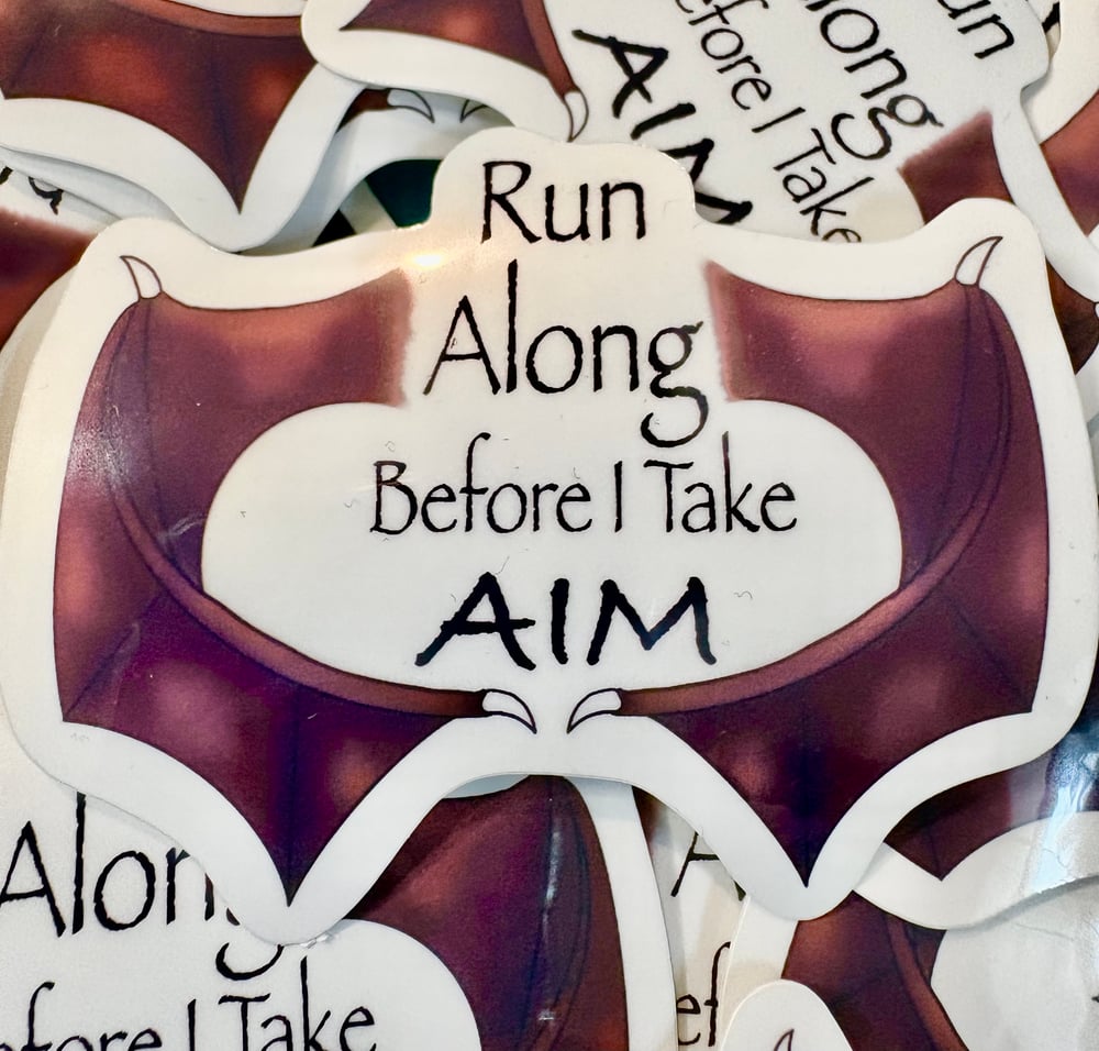 Image of Run Along Before I Take Aim Sticker
