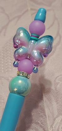 Image 2 of Colorful Butterfly Acrylic Charm Beaded Pens 