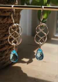 Image 4 of Blue Topaz Statement Earrings