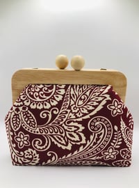 Image 1 of Burgundy Paisley Clutch