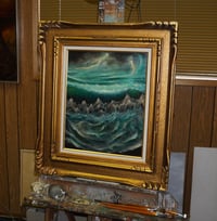 Image 3 of The Flood - original oil panting on wood panel, from "Sorcery: Contested Realm"