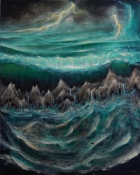 Image 5 of The Flood - original oil panting on wood panel, from "Sorcery: Contested Realm"