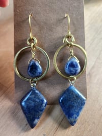 Image 2 of Midnight Tide Lapis Earrings