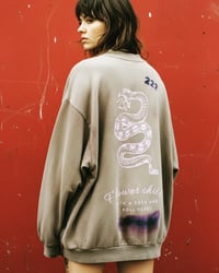 Image 1 of FLOWER CHILD HOODY JACKE ⛧°SCREENPRINT ⛧° OVERSIZED ⛧° UNISEX