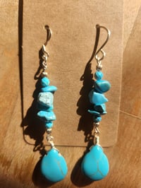 Image 1 of Skyfall Turquoise Handmade Earrings