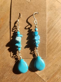 Image 3 of Skyfall Turquoise Handmade Earrings