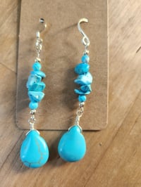 Image 5 of Skyfall Turquoise Handmade Earrings