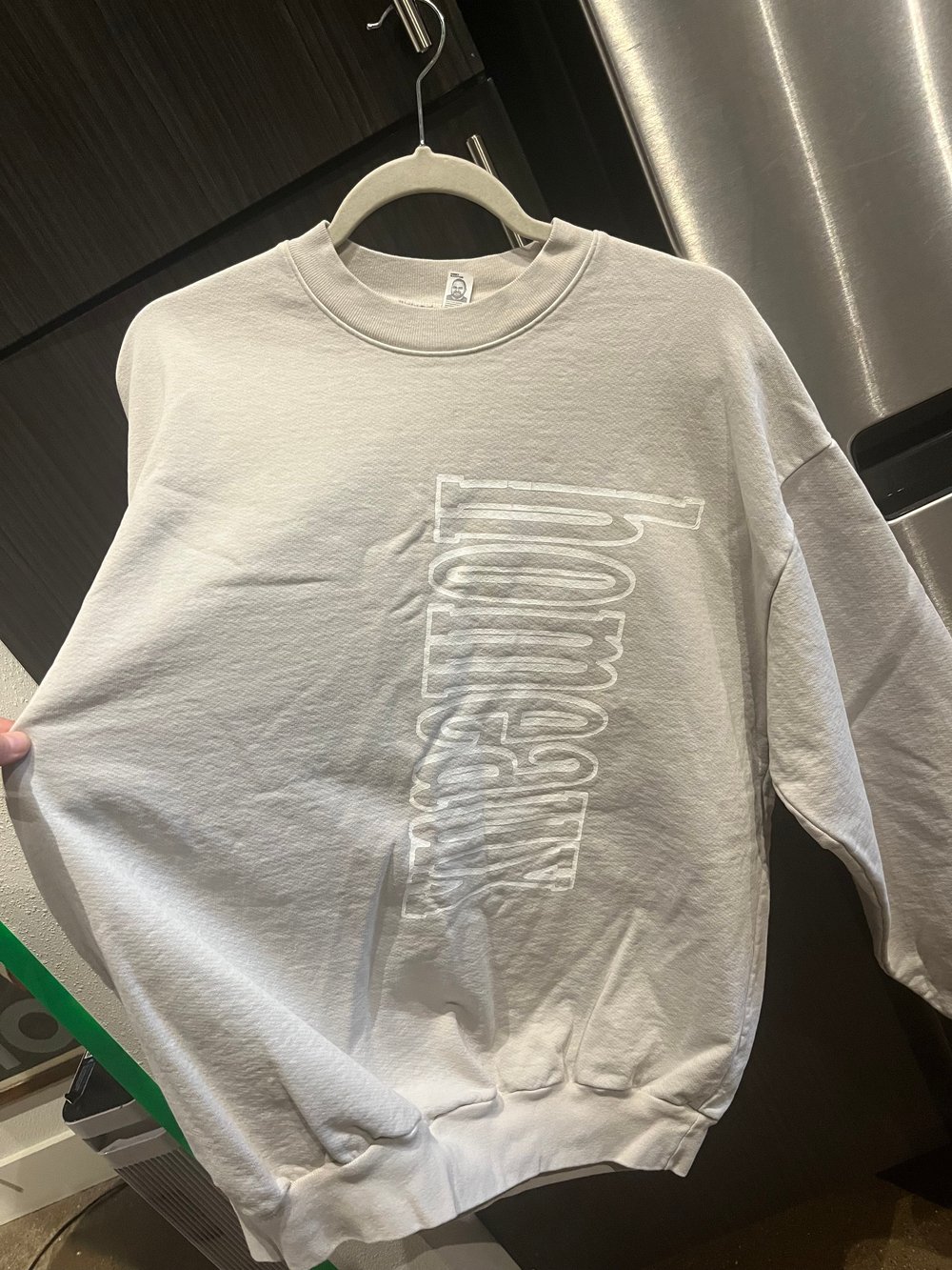 XL**LA APPAREL CEMENT DOUBLE-SIDED**CEMENT CREWNECK