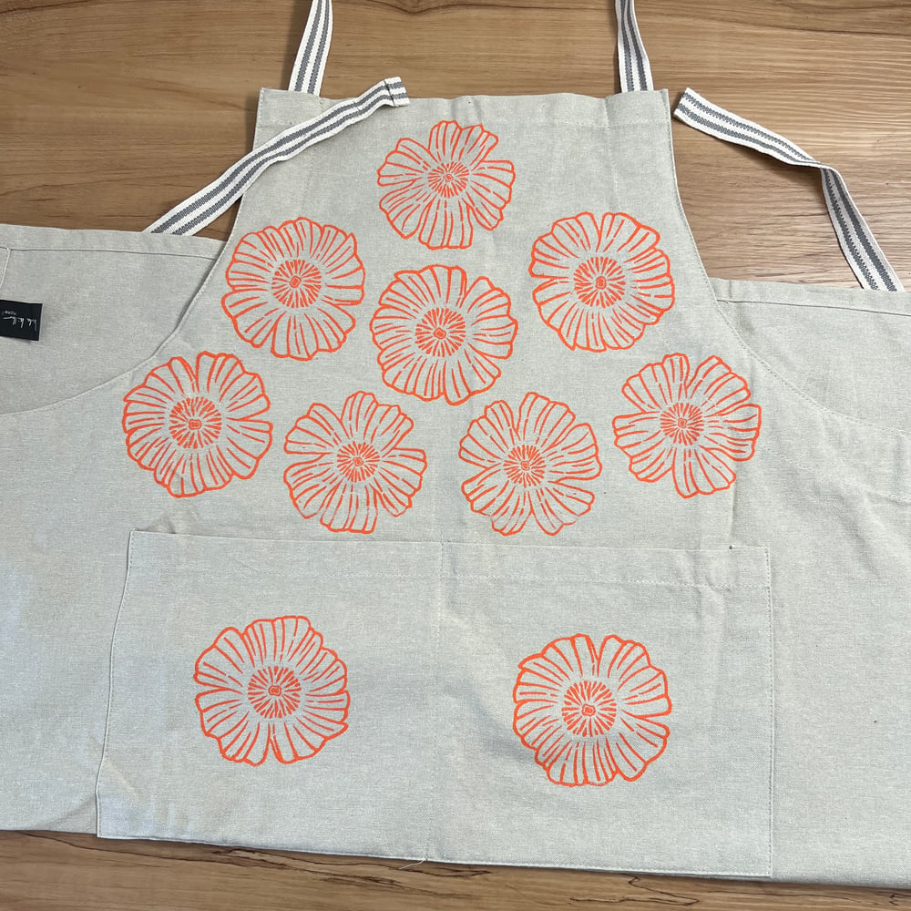Image of Orange Flower Apron (only 1 available)