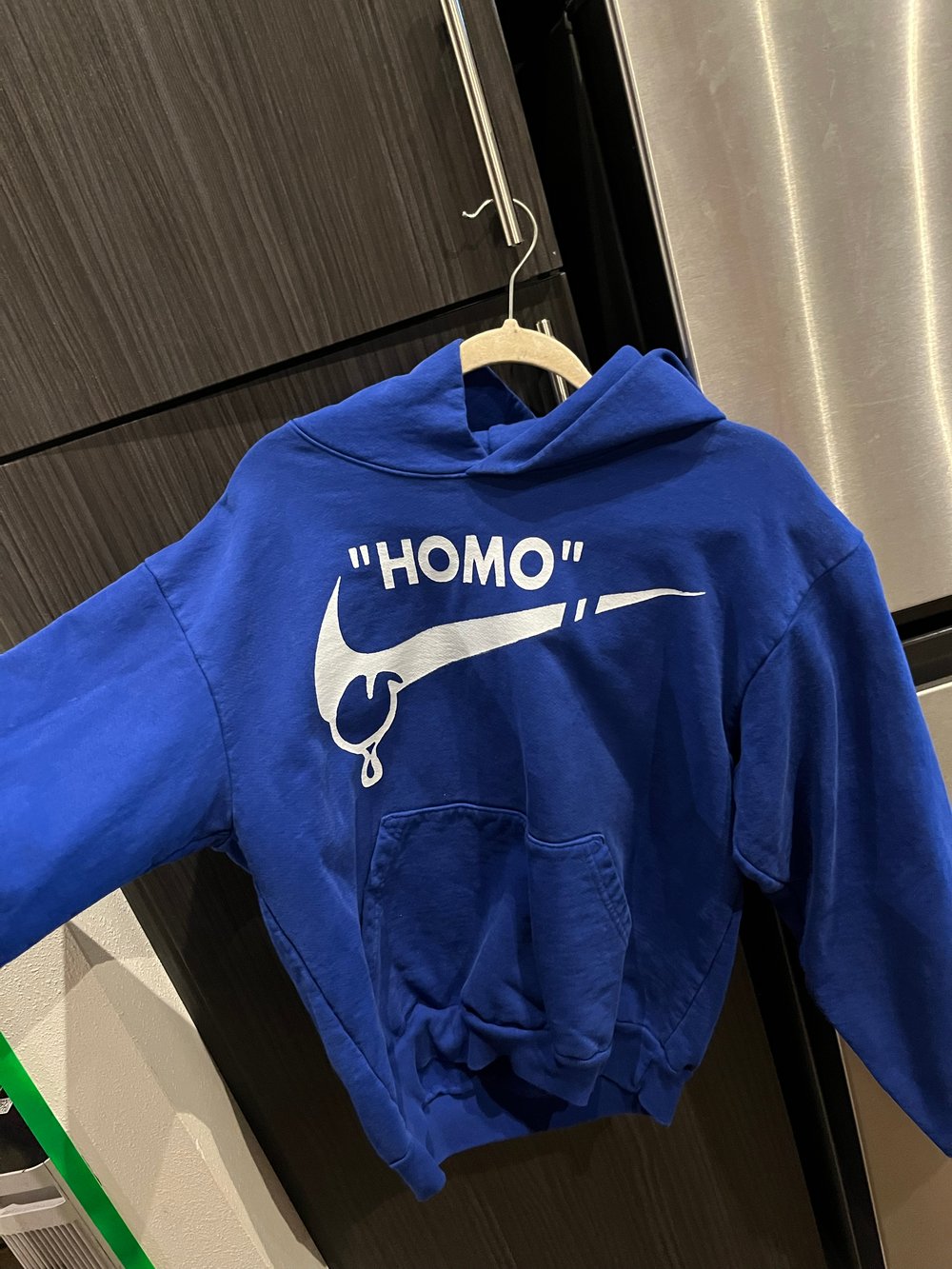 COBALT BLUE thirsty homo LA APPAREL HOODIE