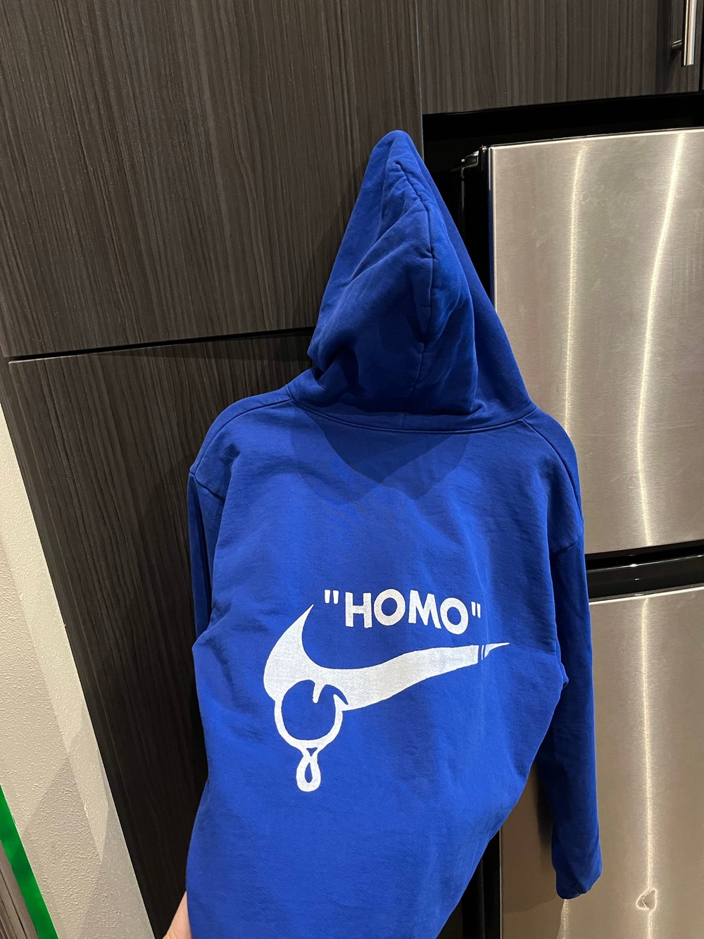 COBALT BLUE thirsty homo LA APPAREL HOODIE