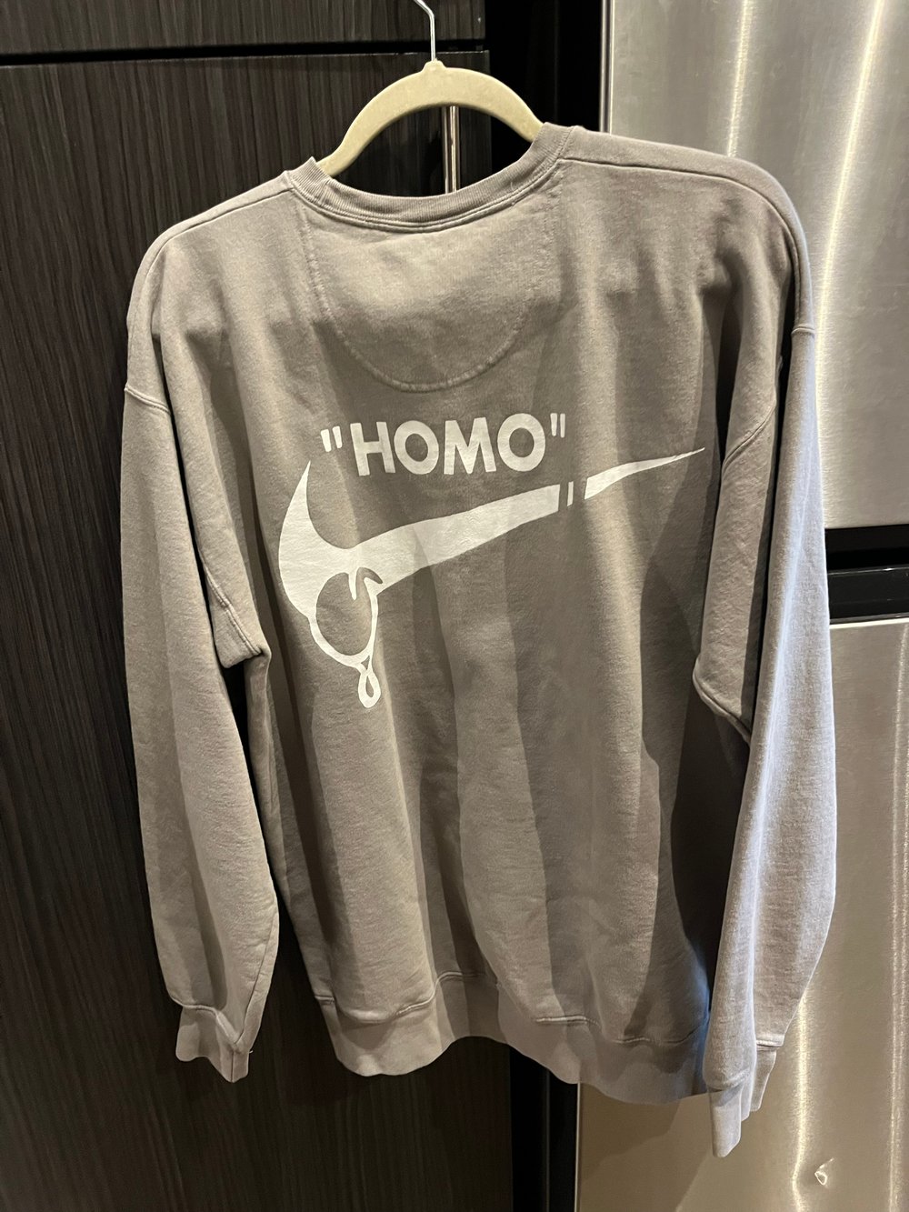 M CEMENT thirsty homo champion crewneck