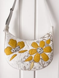 Image 2 of Upcycled Quilt Patchwork Crescent Shoulder Bag