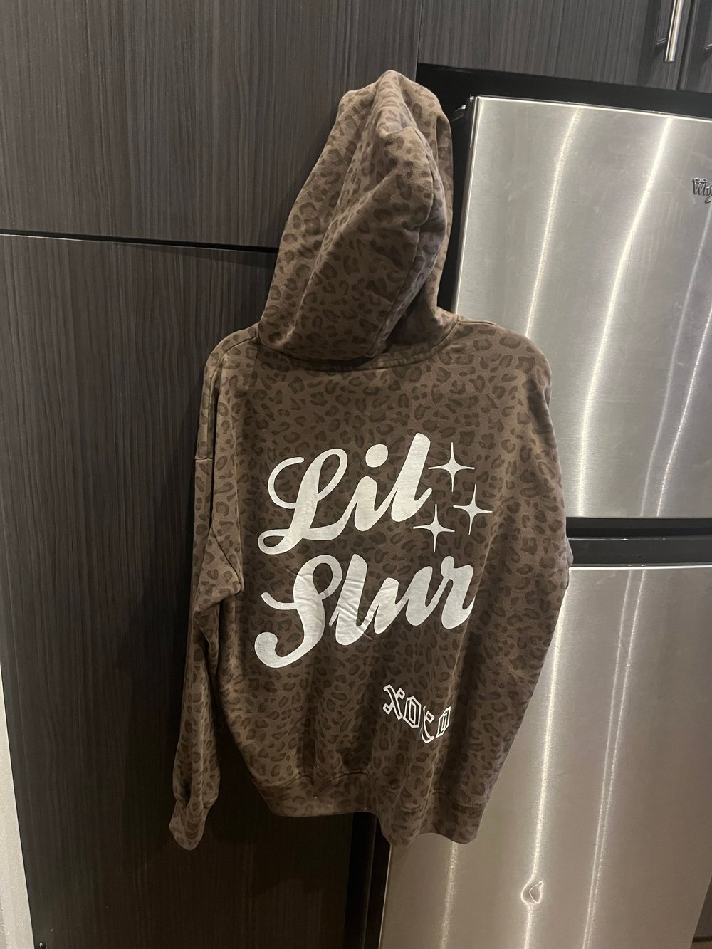 M "LIL SLUR" COTTON COLLECTIVE LEOPARD HOODIE YT INK