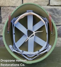 Image 3 of   WWII Repro Hawley M1 Helmet Liner. Rayon Webbing & sweatband (Black hardware) 