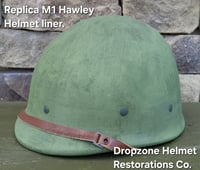 Image 2 of WWII Repro Hawley M-1 Helmet Liner. Rayon-HBT Webbing & sweatband. 