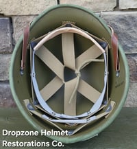 Image 3 of WWII Repro Hawley M-1 Helmet Liner. Rayon-HBT Webbing & sweatband. 