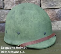 Image 4 of WWII Repro Hawley M-1 Helmet Liner. Rayon-HBT Webbing & sweatband. 