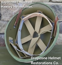 Image 5 of WWII Repro Hawley M-1 Helmet Liner. Rayon-HBT Webbing & sweatband. 