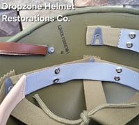 Image 7 of WWII Repro Hawley M-1 Helmet Liner. Rayon-HBT Webbing & sweatband. 