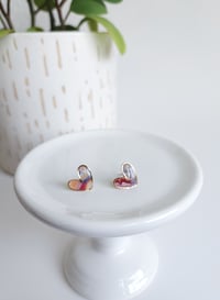 Image 1 of Sunset Agate Heart Studs