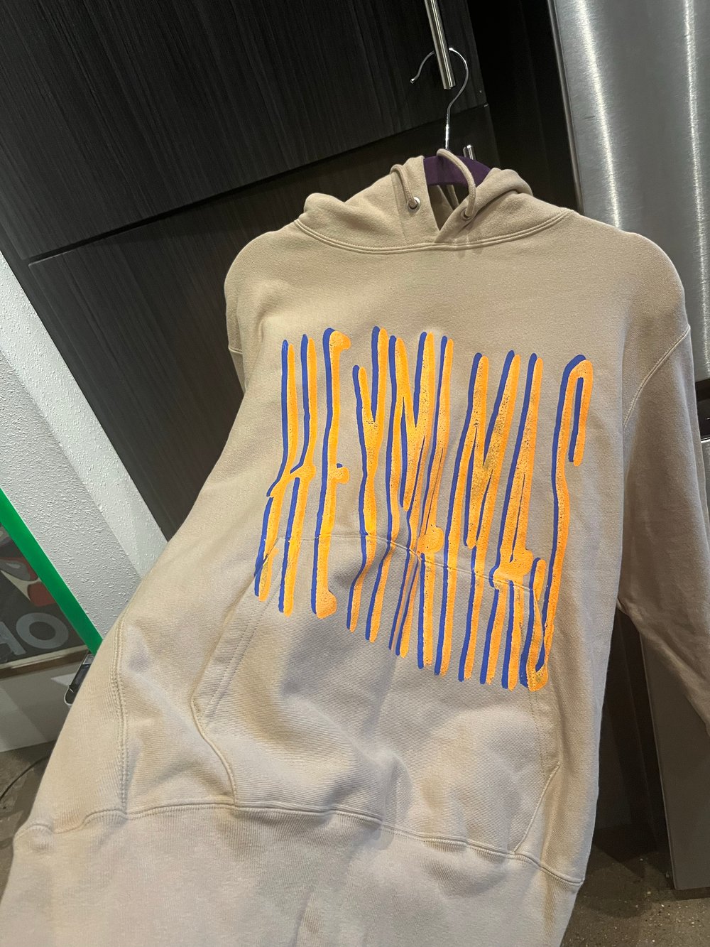 L TAN REVERSE WEAVE CHAMPION "HEYMAMAS" HOODIE 
