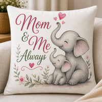 Mom & Me Always – Elephant Love Pillow Cover