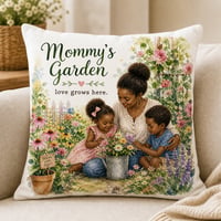 Image 1 of Mommy’s Garden – Love Grows Here Pillow Cover (Diverse Collection)