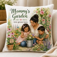 Image 2 of Mommy’s Garden – Love Grows Here Pillow Cover (Diverse Collection)