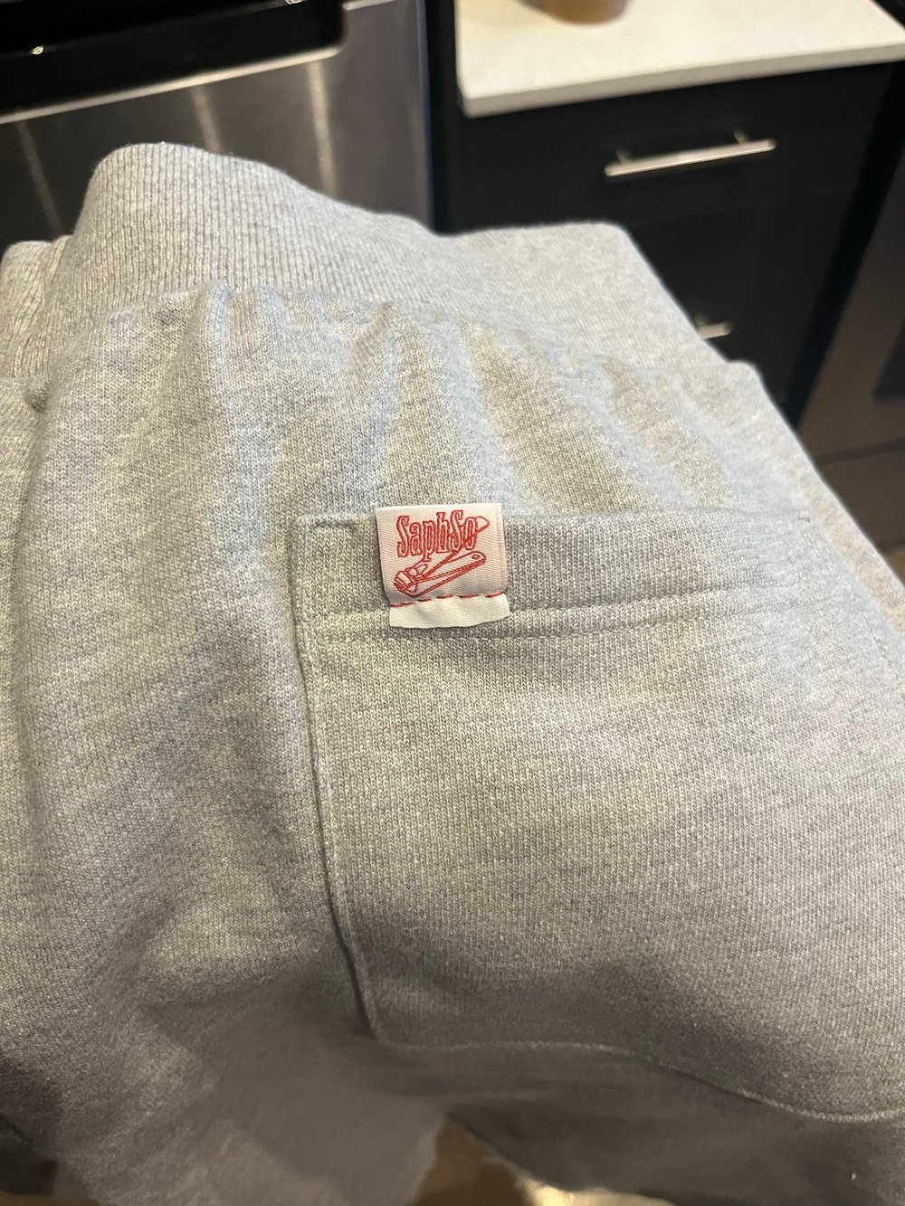 MENS L GREY CHAMPION REVERSE WEAVE HOMEAUX SHORTS*