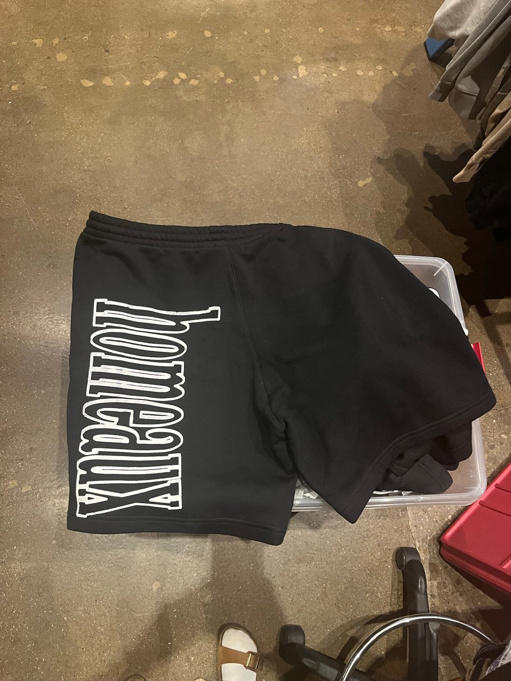 MENS L BLACK ADIDAS HOMEAUX SHORTS*PRINT ON BACK