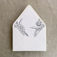 Image 3 of Grand peony floral printed envelope liner for A7 euro flap envelope PACK of 10