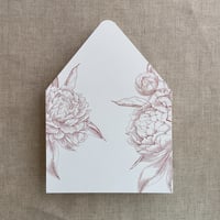 Image 2 of Grand peony floral printed envelope liner for A7 euro flap envelope PACK of 10