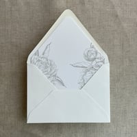 Image 7 of Grand peony floral printed envelope liner for A7 euro flap envelope PACK of 10