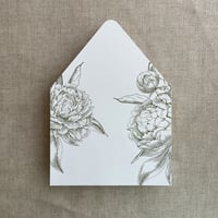 Image 6 of Grand peony floral printed envelope liner for A7 euro flap envelope PACK of 10