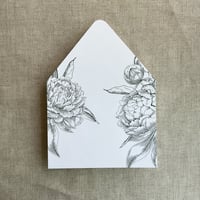 Image 4 of Grand peony floral printed envelope liner for A7 euro flap envelope PACK of 10