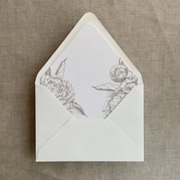 Image 9 of Grand peony floral printed envelope liner for A7 euro flap envelope PACK of 10