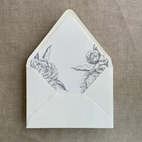 Image 11 of Grand peony floral printed envelope liner for A7 euro flap envelope PACK of 10