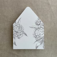 Image 12 of Grand peony floral printed envelope liner for A7 euro flap envelope PACK of 10