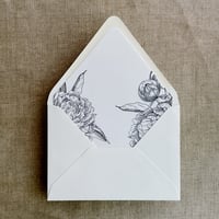 Image 13 of Grand peony floral printed envelope liner for A7 euro flap envelope PACK of 10