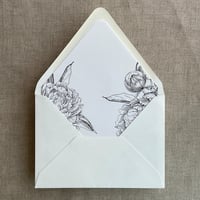 Image 14 of Grand peony floral printed envelope liner for A7 euro flap envelope PACK of 10