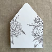 Image 15 of Grand peony floral printed envelope liner for A7 euro flap envelope PACK of 10